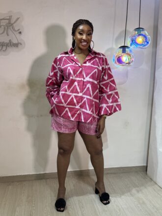 Arewa Adire Mix Match Two Piece Short Set 002