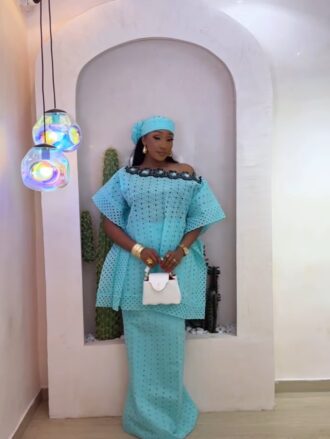 Rich Aunty Two Piece Skirt Set 007