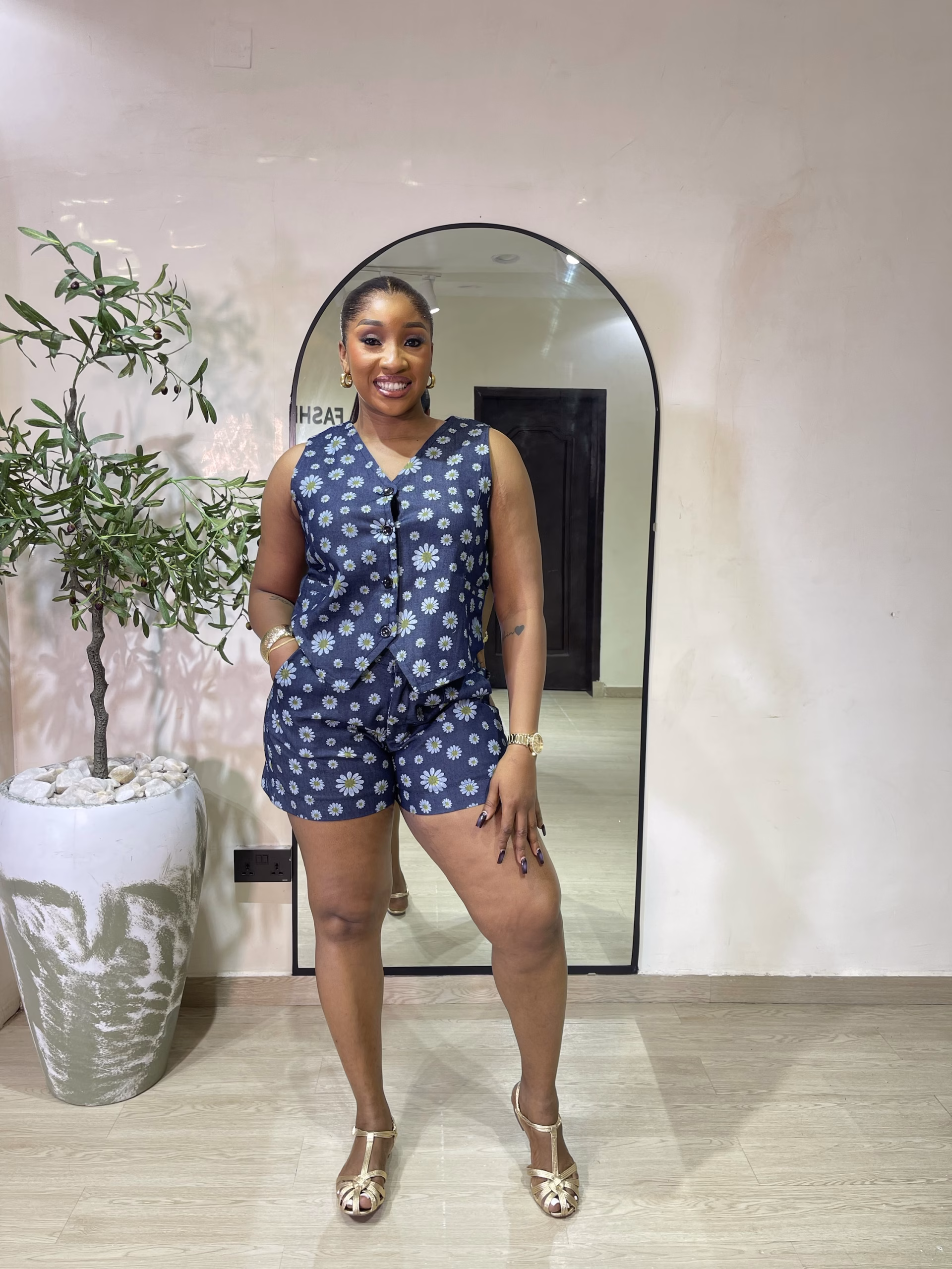 Rachel Two Piece Denim Short Set